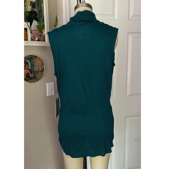 JENNIFER LOPEZ JLo Green Rayon Draped Camisole Tank slip Top shirt *SMALL* - Picture 4 of 5